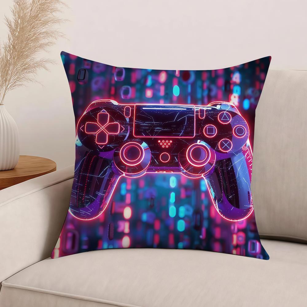 Colorful Game C-Controller Fashion Pillow Case Office Cushions Suitable For Sofa Car Bedroom Decorative Cushion Cover