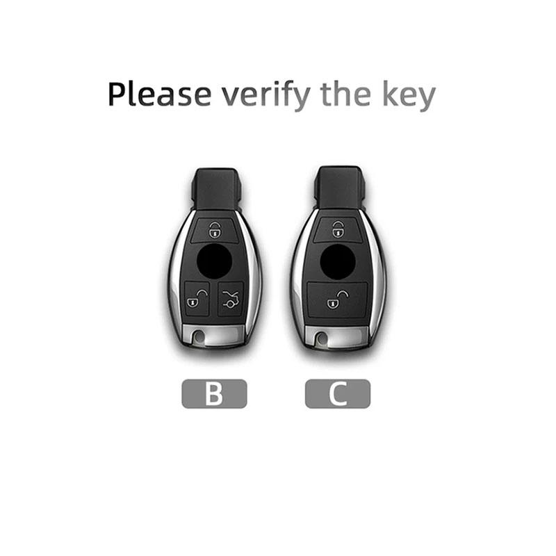 Styling Mouldings Alloy Car Key Case Cover Shell Fob For Mercedes Benz A B C E S G Class W204 W205 W212 W213 W176 W177 GLC CLA A