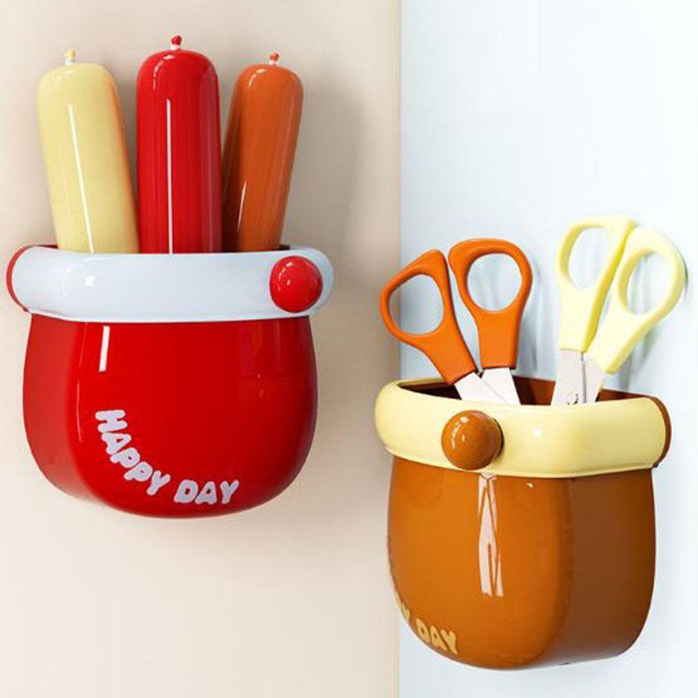 Punch-free Magnetic Storage Box Dopamine Tableware Container Cute Refrigerator Storage Box  Office