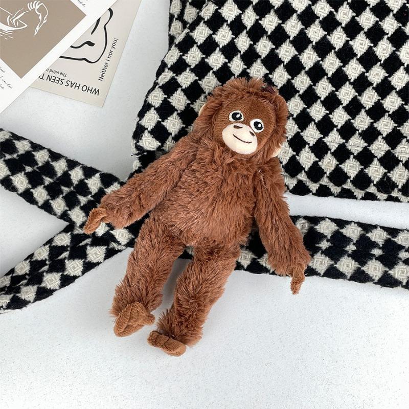 Cute Little Monkey Plush Toy Pendant Long Arm Gorilla Cloth Doll Single Shoulder Backpack Hanging Decoration, Keychain