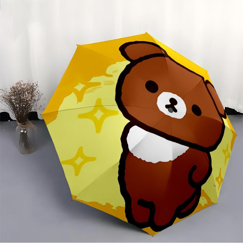1pc Brown Bear Auto Personality Cute Personality Umbrella 8-Bone Design Compact Gear for Outdoor Travel, Perfect Helloween Chrismas Gift for Friends O