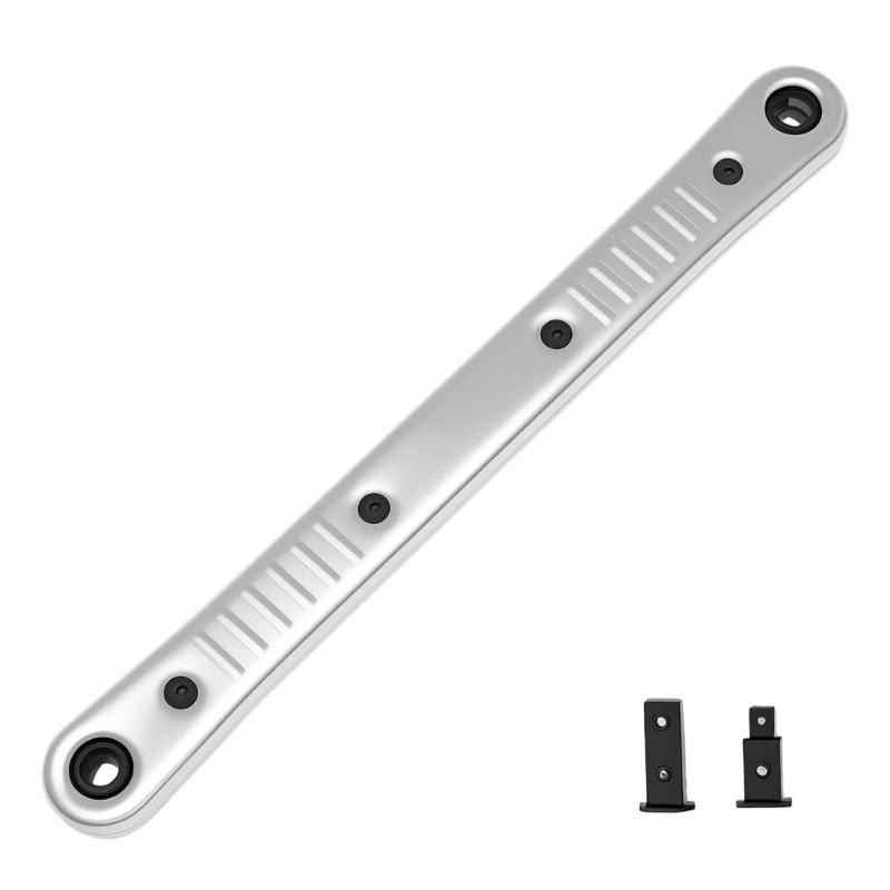 Heavy Duty Offset Extension Wrench With 1/4 Inch And 3/8 Inch Square Drive Adapters For Tight Space Profession Mechanics 1