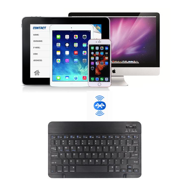 Universal Bluetooth Keyboard for iOS, Android, and Windows - Compatible with Russian, French, and Spanish, Fits 7/9/10 Inch Devices