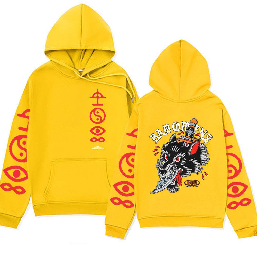 Rapper Bad Omens Band Double Sided Print Hoodie Vintage Arajuku Pullover Street Wear Unisex Autumn Winter Sweater