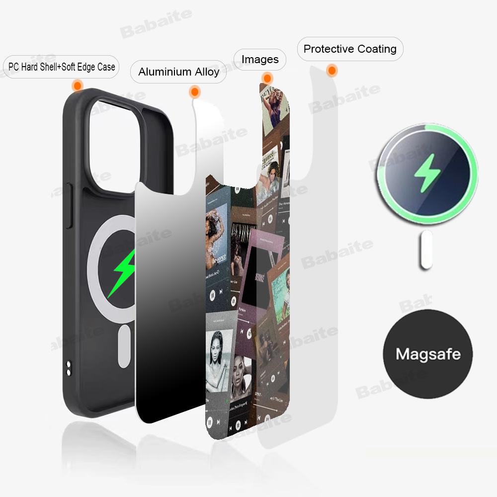B-Beyonce Hot Singer Phone Case Magnetic Case For IPhone 16 14 13 12 11 15 Pro Max Plus For Magsafe Wireless Charge Cover