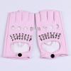 Street dance half-finger gloves men's nightclub pole dance rivet gloves performance dancing spring summer dance performance leather gloves