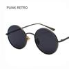 Fashion Women Retro Metal Harajuku Style Sunglasses Men Round Frame Korean Punk Style Personality  Handmade