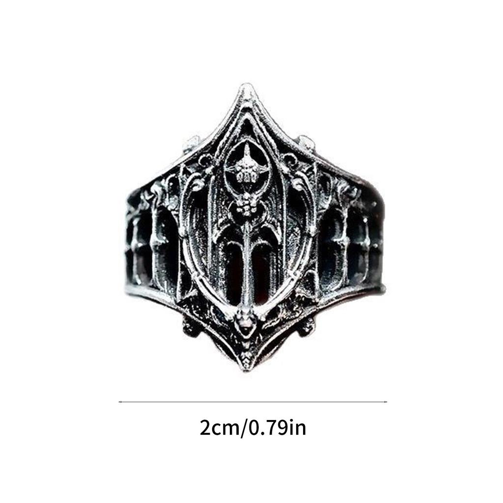 Gothic Vintage Ring Medieval Castle Inspired Design Elegant Jewelry For Women Men Unisex Gift Zinc Alloy Durable Comfort Fit