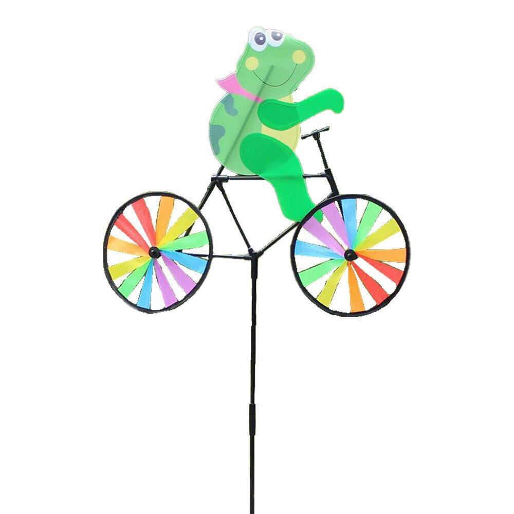 Yard Lawn Decor Animal Bicycle Wind Spinner Bee Outdoor Windmill Durable Bicycle Windmill