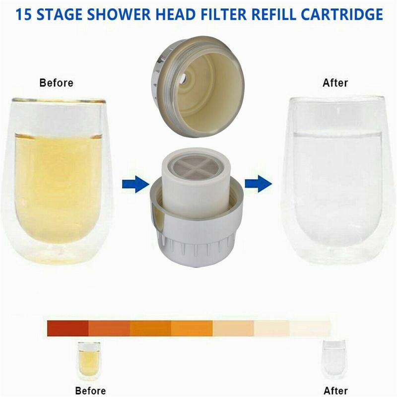 Addolcitore per acqua dura di facile installazione del filtro di ricambio per soffione doccia a 15 fasi per migliorare la pelle