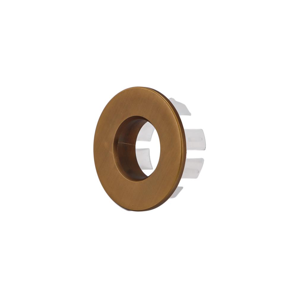 Plastic Brass Round Sink Bathroom Overflow Cover Hole Cap Insert Chrome Ring