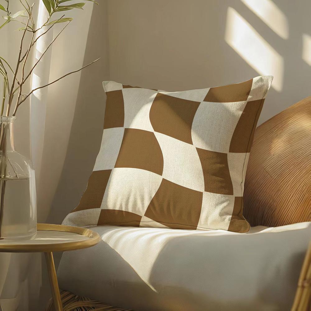 Creamywhitebrown Pillow Case Pillowcase, Double-Sided Printed, Sofa Cushion, Bedroom Headboard