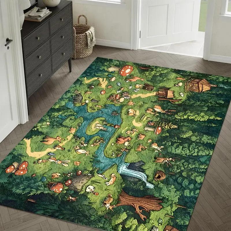 

Cartoon Pixel Farm Floor Carpet Cartoon Pixel Pattern Floor Mat for Game Room Man s Cave Bedroom Bedside Rug Kids Play Area Rug 40x60CM