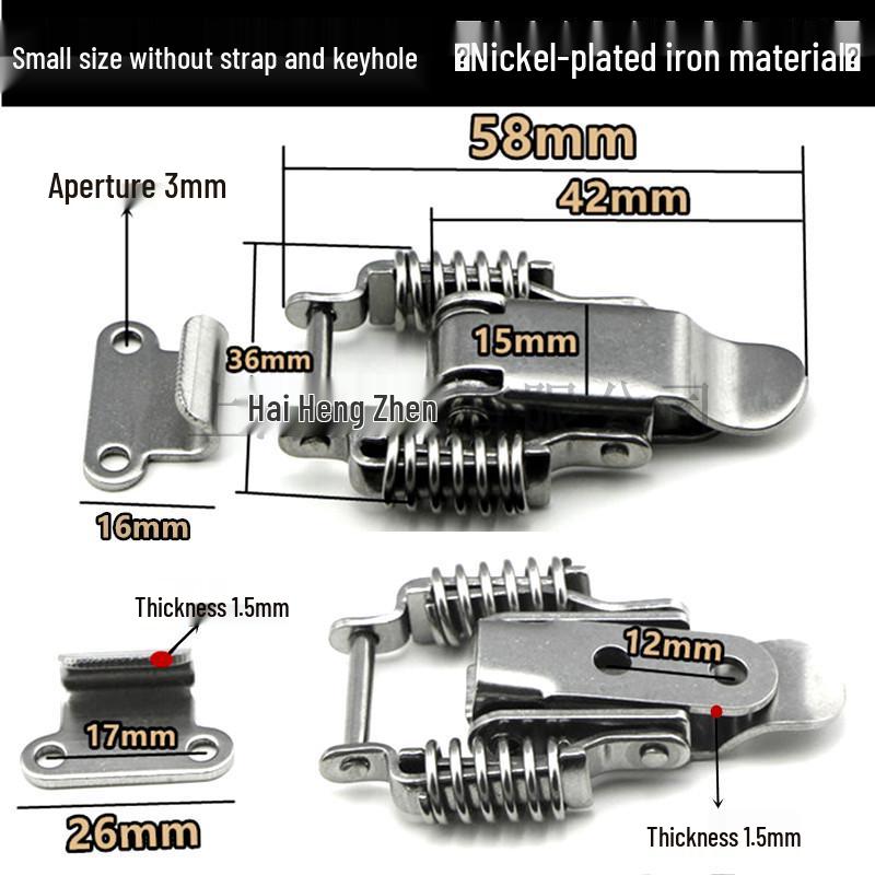 304 Stainless Steel Double Spring Lock Buckle for Wooden Box and Luggage