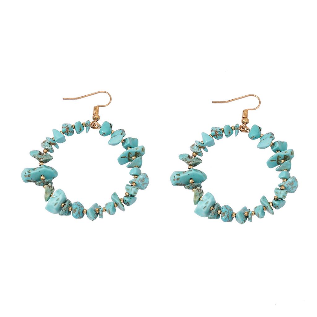 European and American stone beaded design trend temperament light luxury fashion mature exaggerated retro earrings stud earrings