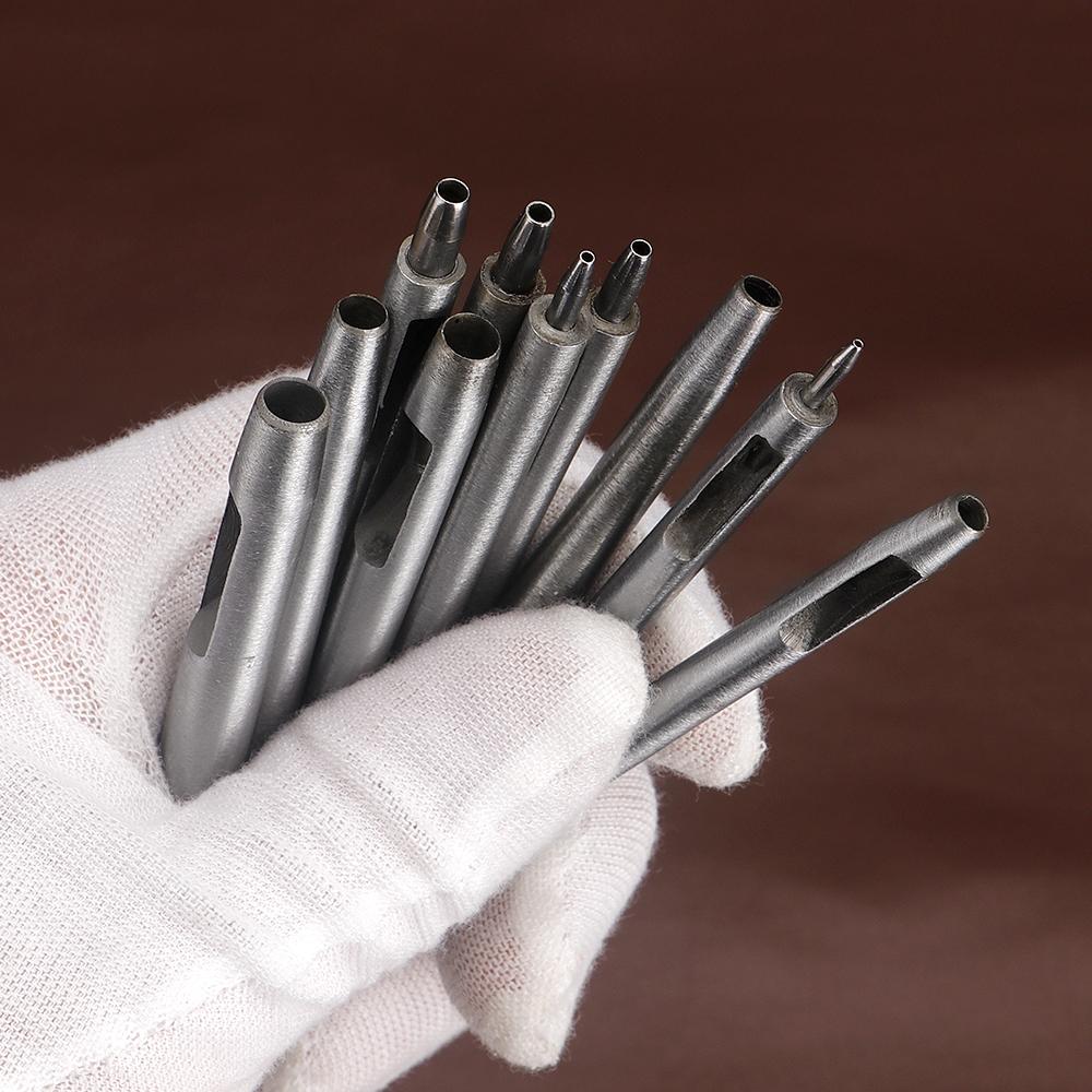 10pc/set of Faux Leather Round Punching Set, DIY Leatherworking Belt Punching /Shoulder Strap Round Hole /Shoe Hole Opener Tool
