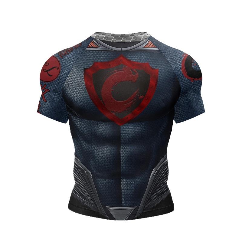 New MMA Kickbox Training Tee No Gi Bjj Top Jiu Jitsu Rashguard Spandex Compression T-Shirt Sublimation Sports Men Short Sleeve
