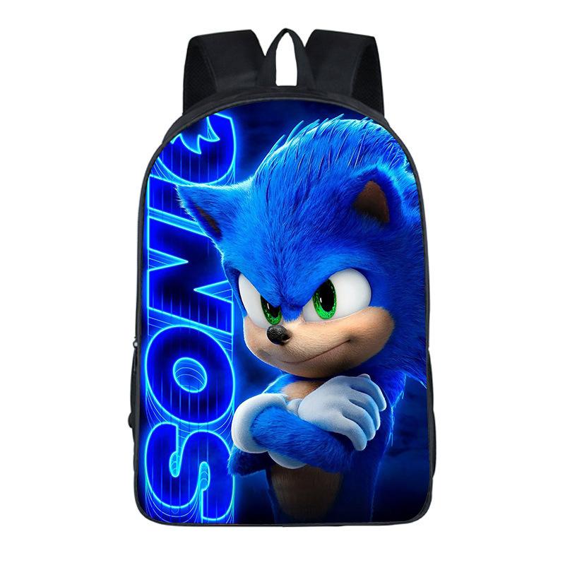 17 Inch Sonic Student Schoolbag Sonic Mouse Children S Cartoon Backpack Backpack