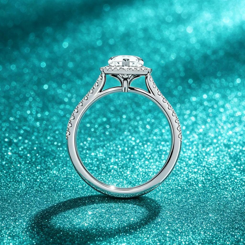S925 Sterling Silver 1.2 Carat Heart-Shaped Moissanite Ring with Certificate