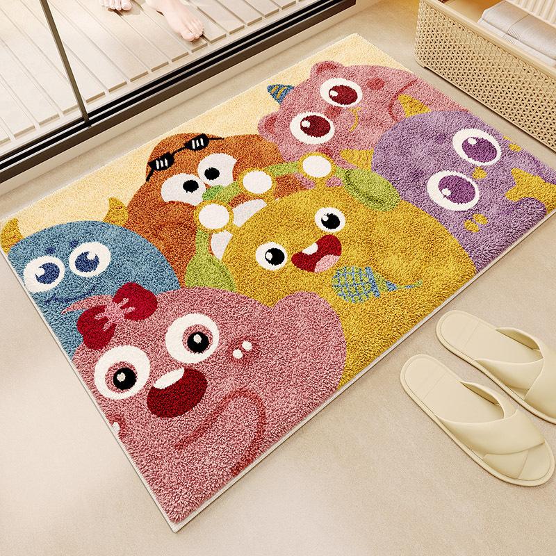 Absorbent Monster Bathroom Floor Mat Bathroom Floor Mat Imitation Cashmere Door Mat Non-slip Mat Household Bedroom Carpet Door Mat