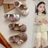 Girls' Leather sandals2026Summer New Cute Big Bow Solid Color Princess Shoes Hollow Sandals Leather Shoes