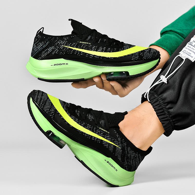 Bolt gleiche Vorfuß-Luftpolster Laufschuhe Herren und Damen Paare fliegende gewebte Sportschuhe leicht dämpfende Reiseschuhe