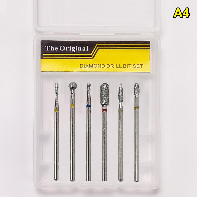 6Pcs Nail Cone Tip Drill Bits Electric Cuticle Clean Rotary For Manicure Pedicure Grinding Head Sander Tool