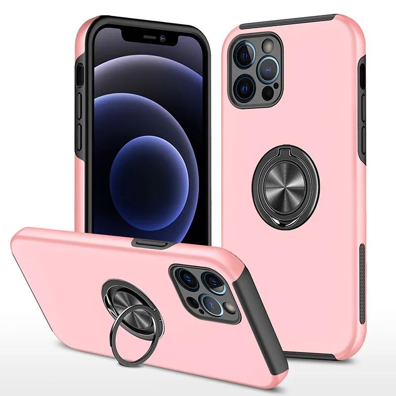 Magnetic Ring Holder Phone Case for IPhone 13 12 Mini 16 15 14 11 Pro Max XS X XR 7 8 Plus Plastic Hard Shell Shockproof Cover