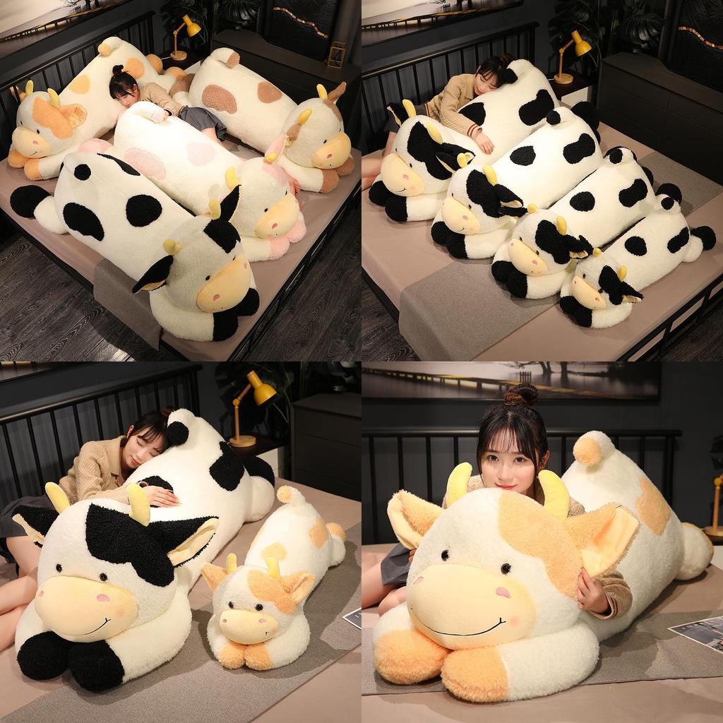 Cute Plush Cow Pillow Toy For Girls To Sleep On Bed