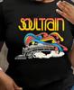 T-shirt med 'Soul Train' i Retro Färgstark Gradient Tryck