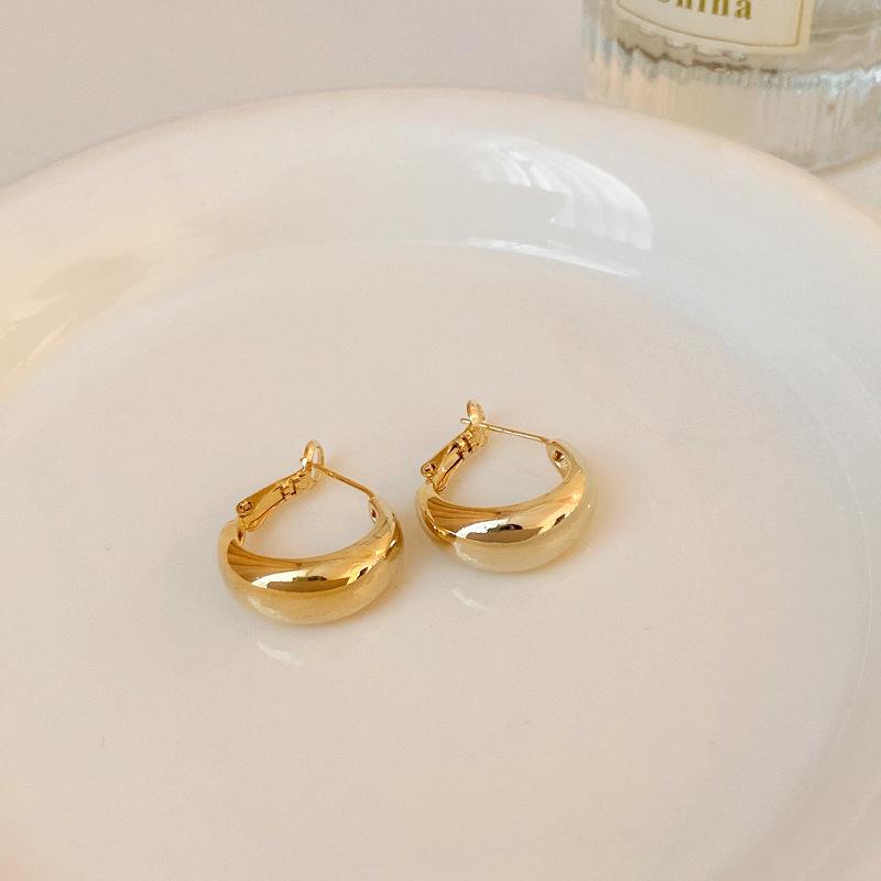 Crushed Silver Zircon Gold Circle Earrings Earrings European and American Earrings Design Sense Niche