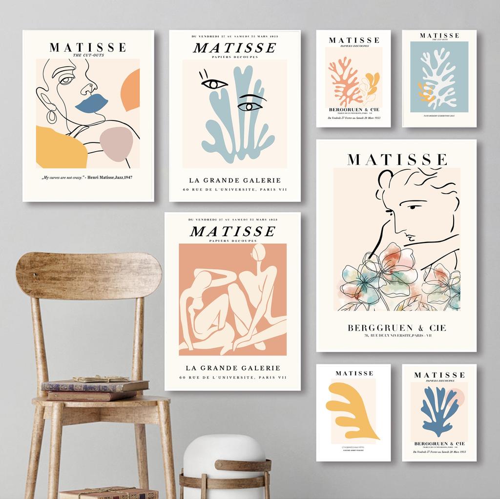 Henri Matisse Poster Flower Canvas Painting Art Nordic Leaf Posters Prints Wall Pictures for Living Room Home Decor Unframed