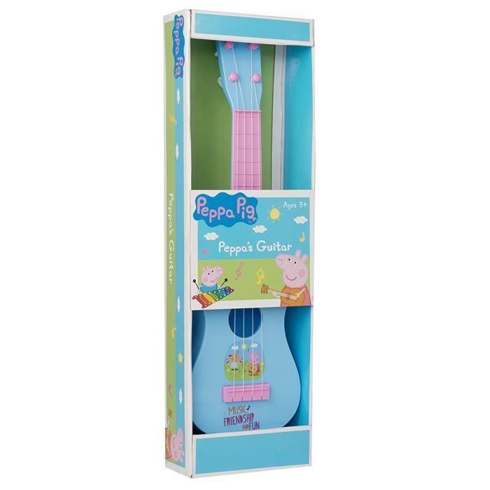 Chitarra acustica - peppa pig - peppa pig - rosa - bambino - 4 corde rosa