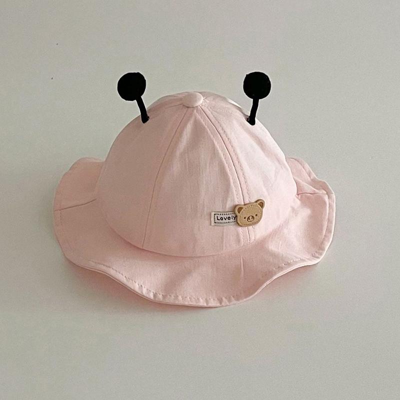 Cute Cartoon Baby Bucket Hat Summer Wide-brim Fisherman Cap for Toddler Boy Girl Solid Color Kawaii Kids Panama Sun Hats