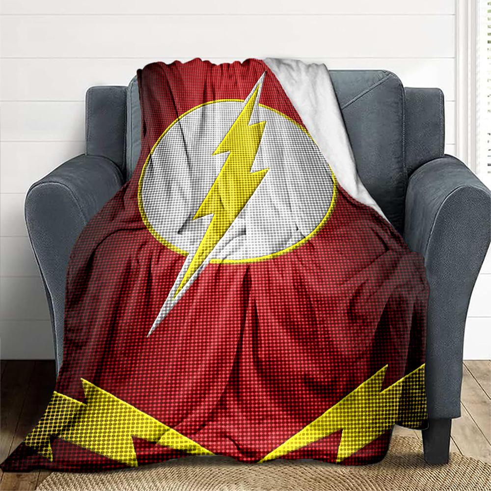 

1pc Flash Logo Blanket Polyester Fiber, All Season Comfort for Sofa, Bed, Office, Car, Camping Ideal Home Decor & Gift, Office Comfort 80x120cm