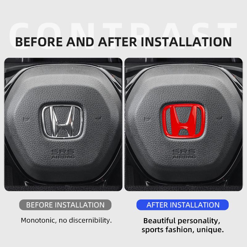 3D ABS Car Steering Wheel Badge Emblem steer wheel sticker Decal Car Styling For HONDA CIVIC HR-V XR-V UR-V FREED STEPWGN RF6