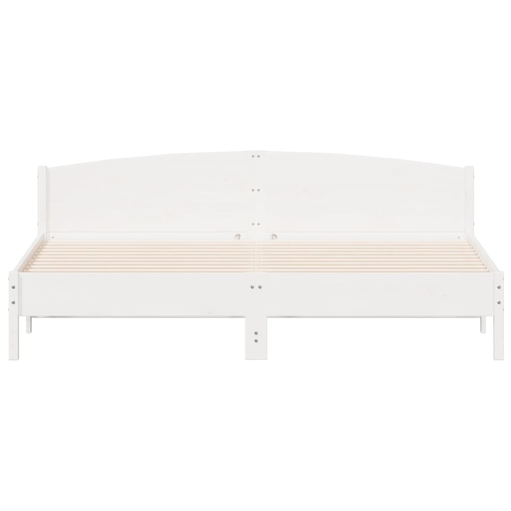 Vidaxl Rama Łóżka Bez Materaca, Biała, 180X200 Cm, Lite Drewno Sosnowe