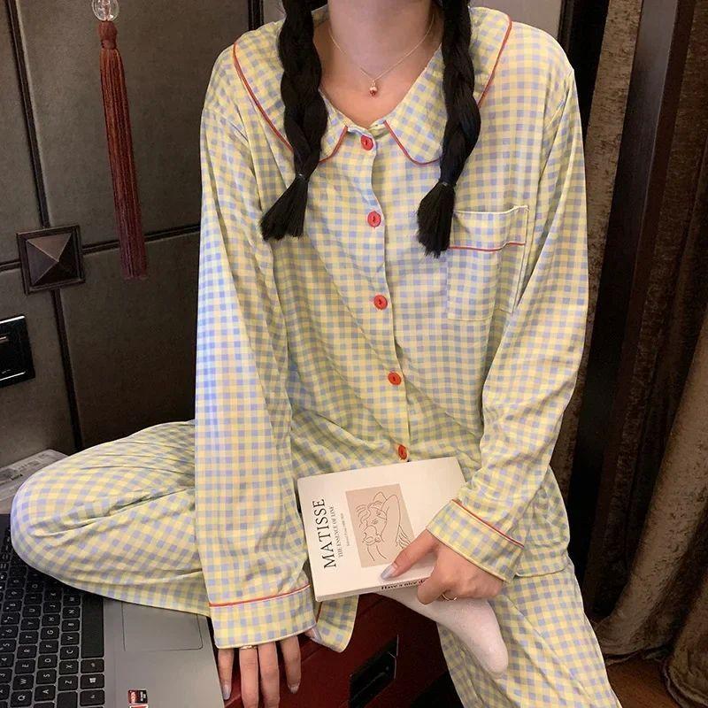 

Пижамный лацканный карман для комплекта верхней одежды Пижамы Лацканная пуговица Подходит для повседневной носки Костюм SY153-7 2XL