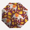 1pc Elephant Floral Automatic Umbrella - 8-Rib Portable Folding Black Iron Frame for Outdoor, Beach, Travel, Beach Umbrella,017