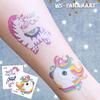 Cartoon Unicorn, Mermaid, Pirate, and Dinosaur Space Water Transfer Tattoo Stickers