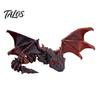 Desktop Fantasy Display Ornament 3D Printed Articulated Dragon Figurine with Adjustable Wings and Unique Eyes, Wing Toy Movable Joints Sculpture