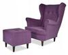 ARI Wing Chair with Footrest, Scandinavian Family Meble, Purple
