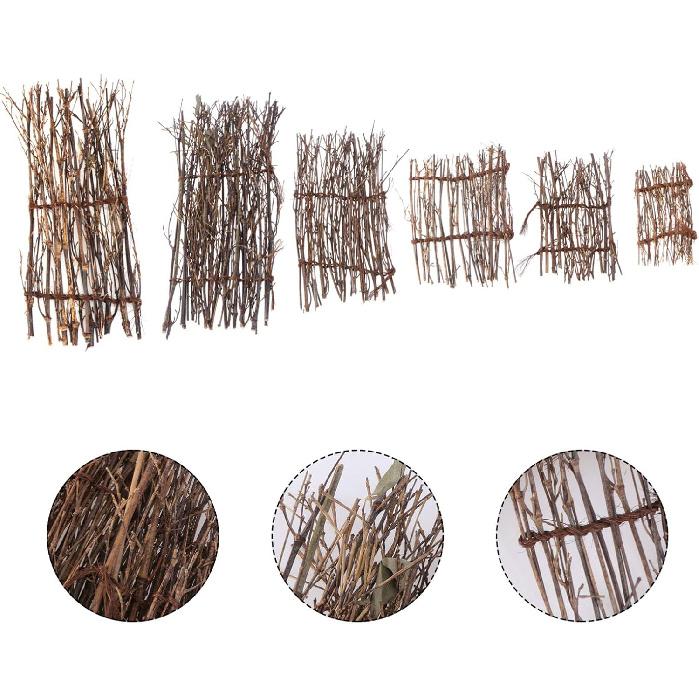 Cabilock 6PCS Japanese Bamboo Decoration Mini Fence Sashimi Serving Plate Decor Sushi Restaurant Desktop Ornaments Japanese Decoration