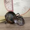 Style Double-Eared Three-Legged Incense Burner Ornament Antique Collection Alloy Beast Lid Furnace Home Buddha Hall Deco