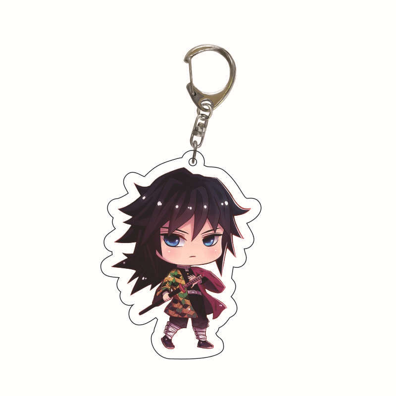 Acrylic Anime Keychain Kamado Tanjiro Nezuko Agatsuma Zenitsu Student Bag Charm Pendant Cosplay Accessories Gift