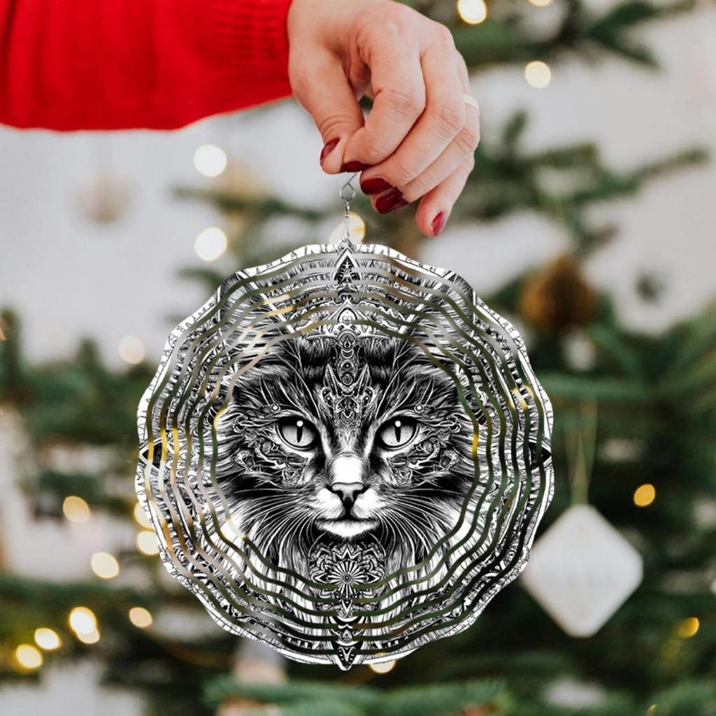 2D Mandala Flower Metal Wind Spinner - 360° Rotating Hanging Garden Decor, No Battery Needed, Wind Spinners Outdoor