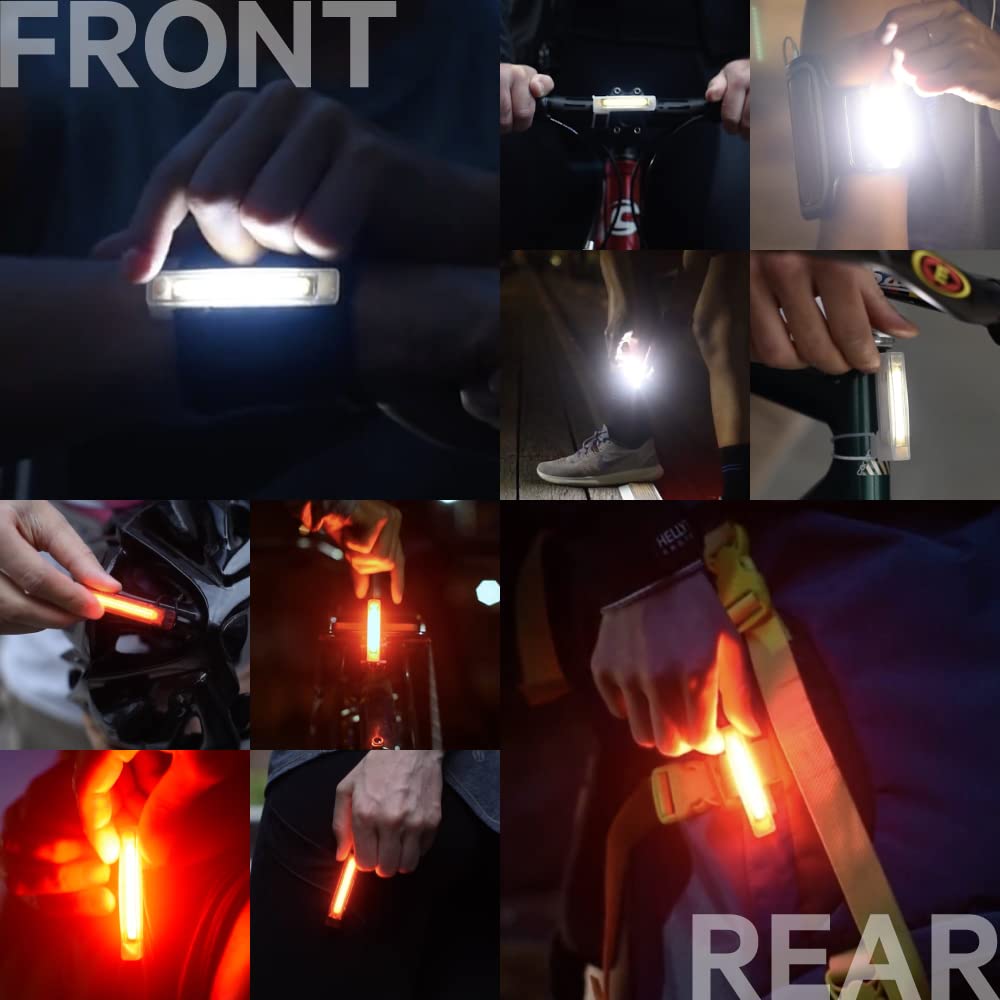 Japanese KNOG Plus Bicycle Lights and Rear 40 Lumens Lumens Powerful USB Black [Official Product] (Front Pair) - Front/20 Rear, Magnet, Waterproof,
