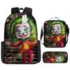 Luxury Novelty Peculiar Cool Anime Cartoon 3D Print 3pcs/Set pupil School Bags Laptop Daypack Backpack Lunch bag Pencil Case
