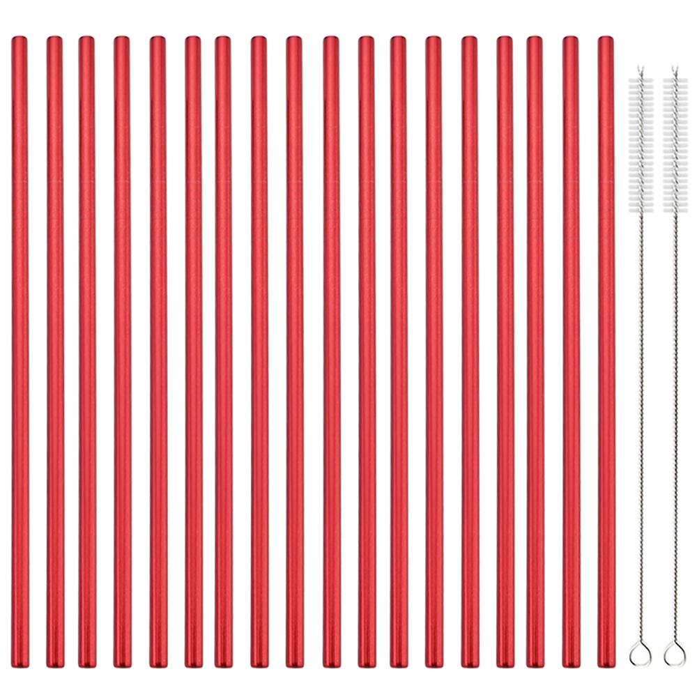 20Pcs 304 Stainless Steel Drinking Straw High Quality Straw Set Eco-friendly Reusable Metal Straws Set Party Juice Bar Accessory