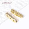 DIY Beading Jewellery Making Components 3 Holes Separators for Beads,18K Gold Plated Inlaid Zircon Beads Spacer Bar Separators